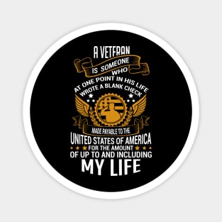 Veteran Blank Check To America Military Pride Magnet